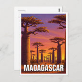 Madagaskar Avenue van de Baobabs Reizen Briefkaart (Voorkant / Achterkant)