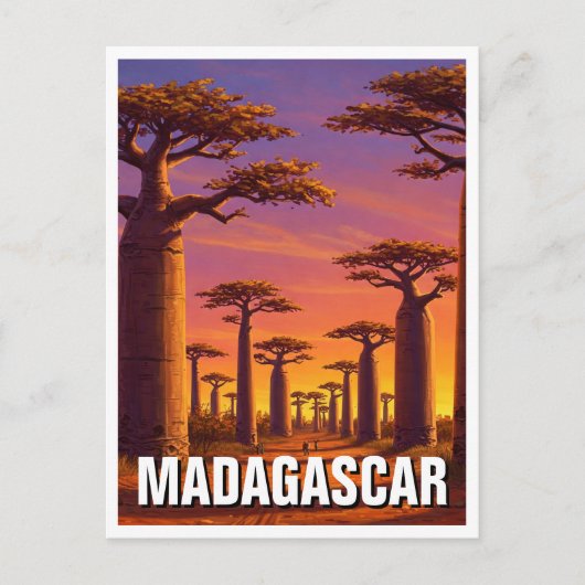 Madagaskar Avenue van de Baobabs Reizen Briefkaart (Voorkant)