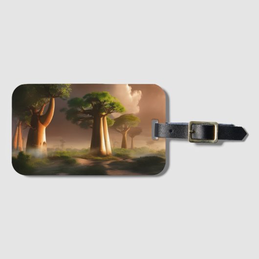 Madagaskar Baobab Forest Fantasy Bagagelabel (Voorkant (horizontaal))