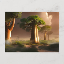 Madagaskar Baobab Forest Fantasy Briefkaart
