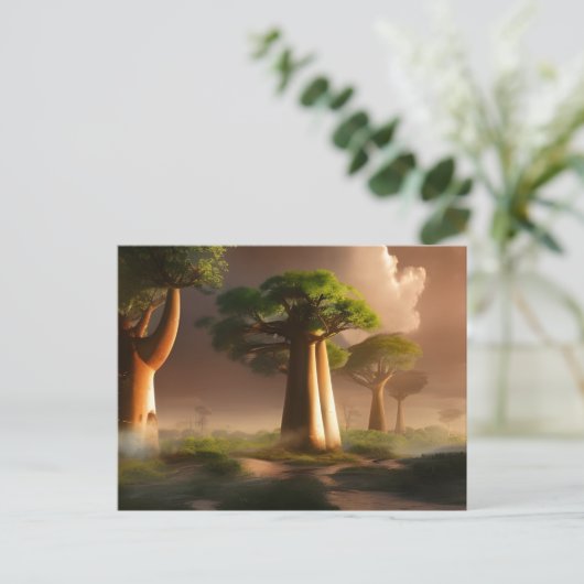 Madagaskar Baobab Forest Fantasy Briefkaart (Staand voorkant)