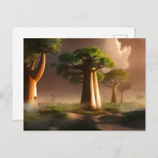 Madagaskar Baobab Forest Fantasy Briefkaart (Voorkant / Achterkant)