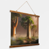 Madagaskar Baobab Forest Fantasy Hangend Wandkleed (Gebogen)