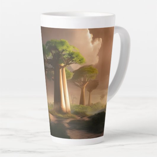 Madagaskar Baobab Forest Fantasy Latte Mok (Rechterhoek)