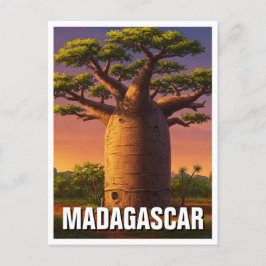 Madagaskar Baobab Tree Travel Briefkaart