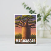 Madagaskar Baobab Tree Travel Briefkaart (Staand voorkant)