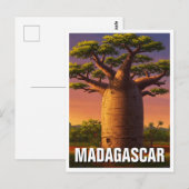 Madagaskar Baobab Tree Travel Briefkaart (Voorkant / Achterkant)