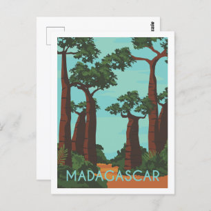 Madagaskar Beroemde Reisplaats Illustratie Briefkaart