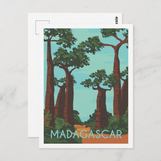 Madagaskar Beroemde Reisplaats Illustratie Briefkaart (Voorkant / Achterkant)
