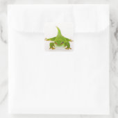 Madagaskar-daggekko (Phelsuma madagascariensis) Vierkante Sticker (Tas)