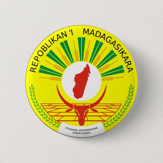Madagaskar Embleem Ronde Button 5,7 Cm (Voorkant)