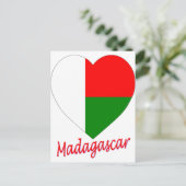 Madagaskar Flag Heart Briefkaart (Staand voorkant)