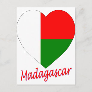 Madagaskar Flag Heart Briefkaart