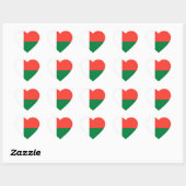 Madagaskar Flag Heart Sticker (Vel)