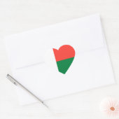 Madagaskar Flag Heart Sticker (Envelop)