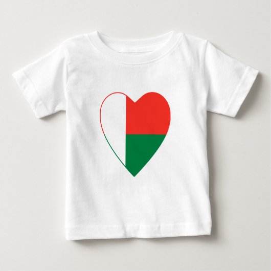 Madagaskar Flag Heart T-Shirt (Voorkant)