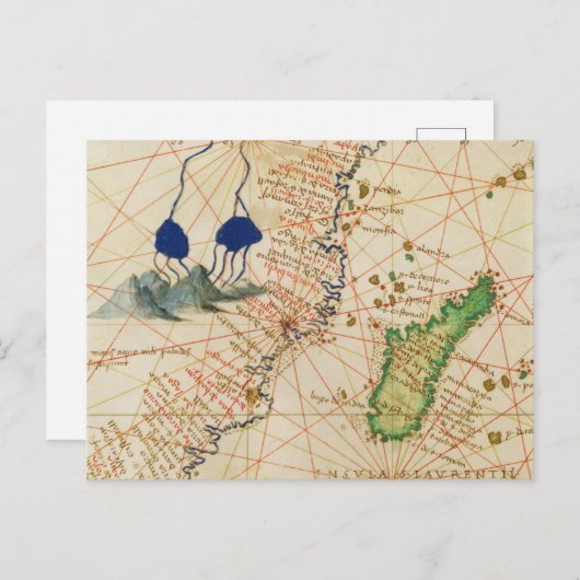 Madagaskar-kaart Briefkaart (Voorkant / Achterkant)