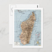Madagaskar-kaart Briefkaart (Voorkant / Achterkant)