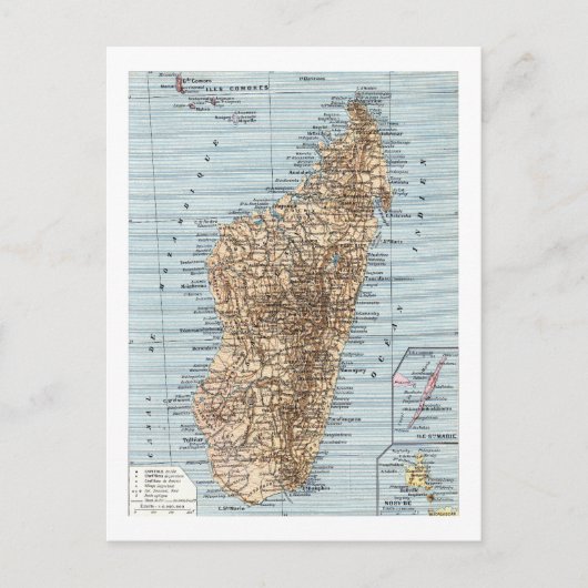 Madagaskar-kaart Briefkaart (Voorkant)