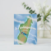 Madagaskar landschap vintage reisposter. briefkaart (Staand voorkant)