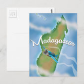 Madagaskar landschap vintage reisposter. briefkaart (Voorkant / Achterkant)