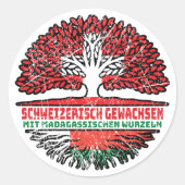Madagaskar Madagassisch Schweizer Schweiz Baum Ronde Sticker (Voorkant)