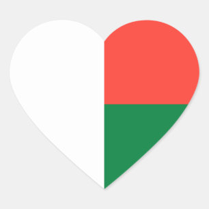 Madagaskar/Malagassische vlag Hart Sticker