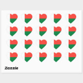 Madagaskar - Malagassische vlag Hart Sticker (Vel)