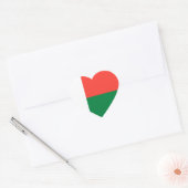 Madagaskar - Malagassische vlag Hart Sticker (Envelop)