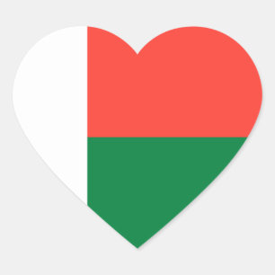 Madagaskar - Malagassische vlag Hart Sticker