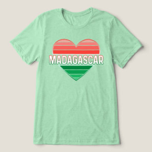 Madagaskar, Malagassische vlag kleuren hart Tri-Blend Shirt