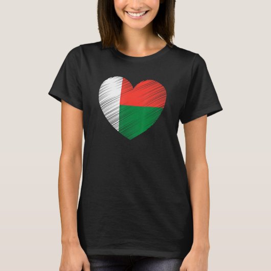  Madagaskar-Malagassische vlag - Pride Support Mal T-shirt (Voorkant)