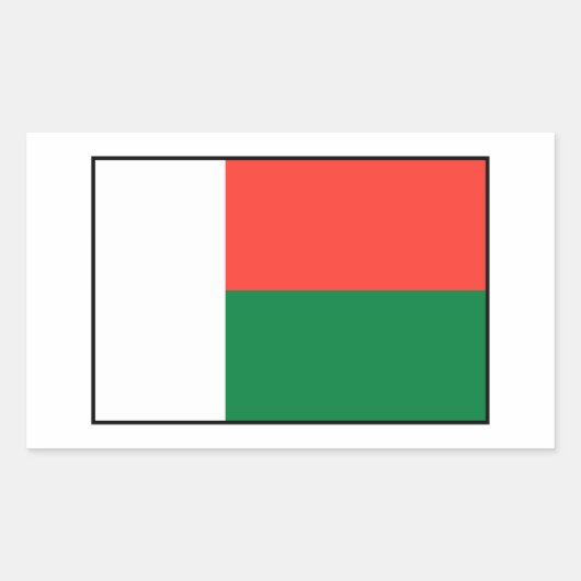 Madagaskar - Malagassische vlag Rechthoekige Sticker (Voorkant)