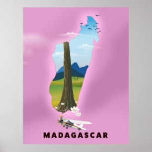 Madagaskar-reisposter geïllustreerd poster
