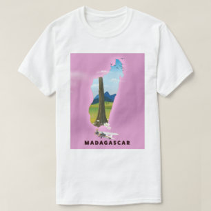 Madagaskar-reisposter geïllustreerd t-shirt