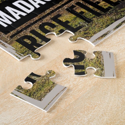 Madagaskar rijstveld met geit legpuzzel (Zijkant)