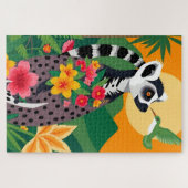Madagaskar ringstaartmaki en kolibrie legpuzzel (Horizontaal)