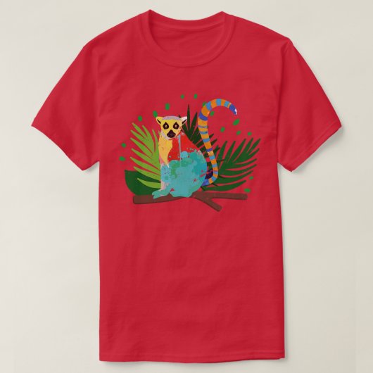 Madagaskar tropische lemur t-shirt (Design voorkant)