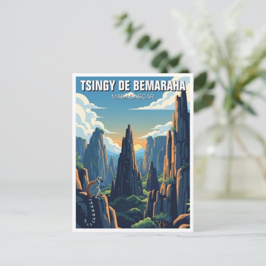 Madagaskar Tsingy de Bemaraha Nationaal Park Reize Briefkaart (Staand voorkant)