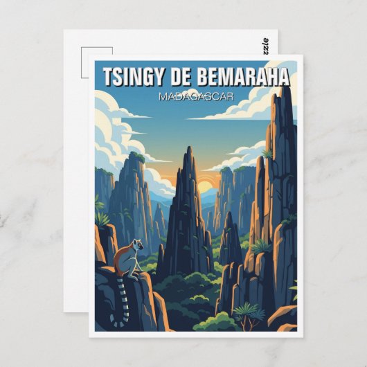 Madagaskar Tsingy de Bemaraha Nationaal Park Reize Briefkaart (Voorkant / Achterkant)