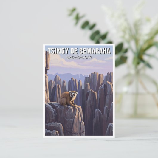 Madagaskar Tsingy de Bemaraha Nationaal Park Reize Briefkaart (Staand voorkant)