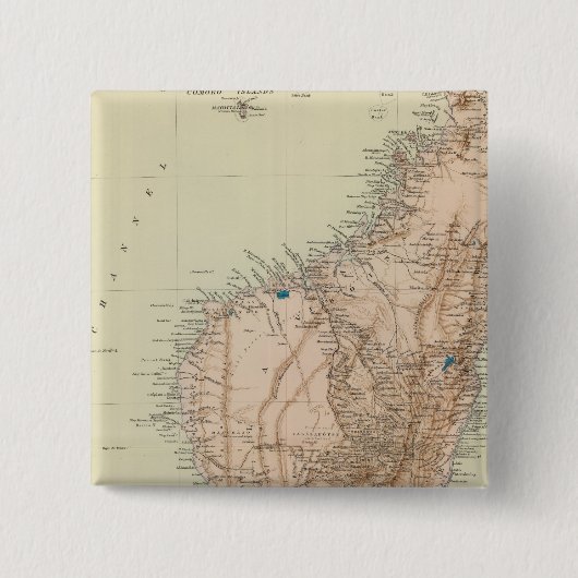 Madagaskar Vierkante Button 5,1 Cm (Voorkant)