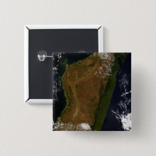 Madagaskar Vierkante Button 5,1 Cm (Voorkant /achterkant)