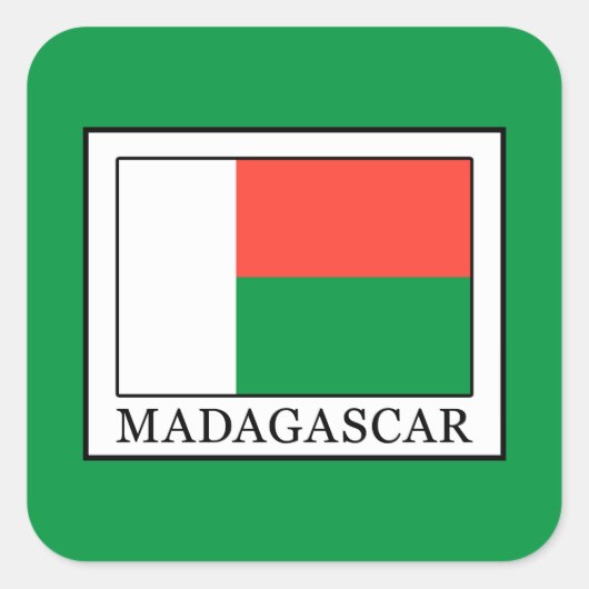 Madagaskar Vierkante Sticker (Voorkant)