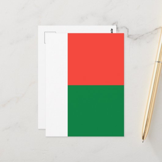 Madagaskar-vlag Briefkaart (Voorkant / Achterkant in situ)