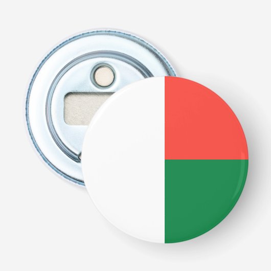 Madagaskar Vlag Button Flesopener (Voorkant)
