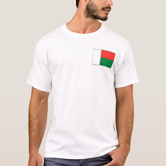 Madagaskar-vlag en -kaart T-Shirt (Voorkant)