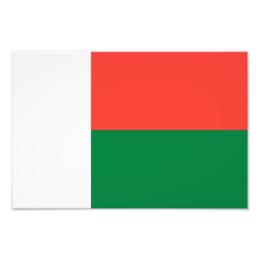 Madagaskar Vlag Foto Afdruk (Voorkant)