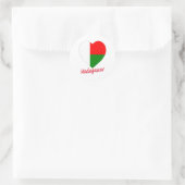 Madagaskar vlag hart ronde sticker (Tas)