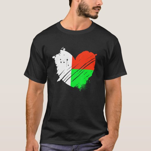 Madagaskar-vlag ik hou van Madagaskar in mijn dna  T-shirt (Voorkant)